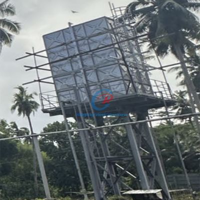 Предварительно смонтированный стальной цилиндрированный резервуар для воды Быстрая установка Стальная конструкция Водная башня